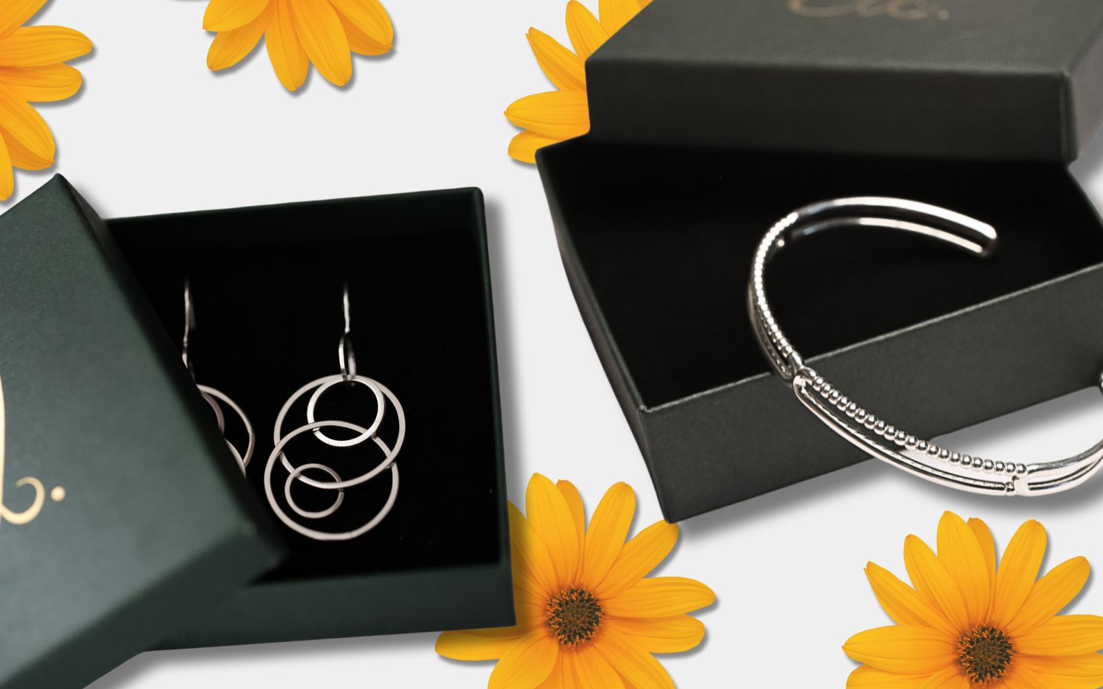 Mors Dag present - örhänge och armband i smyckesask