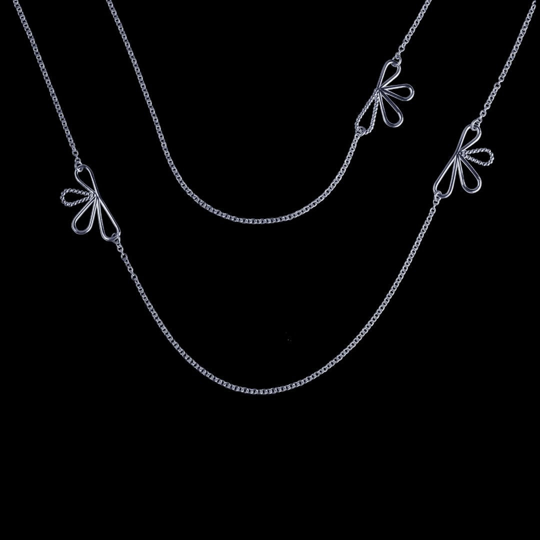 Bloom Double Necklace - Silver