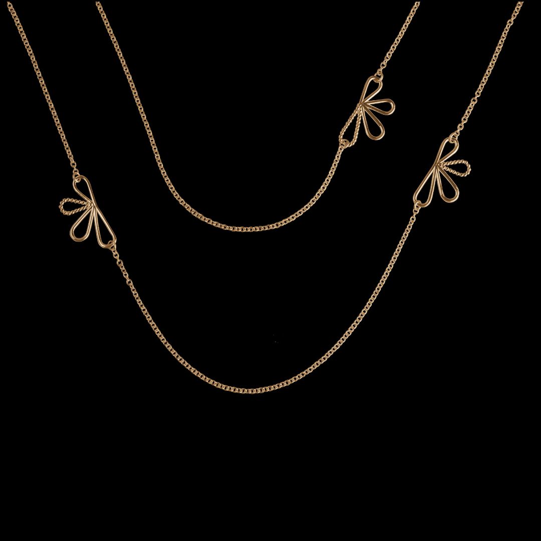 Bloom Dubbelhalsband - Guld