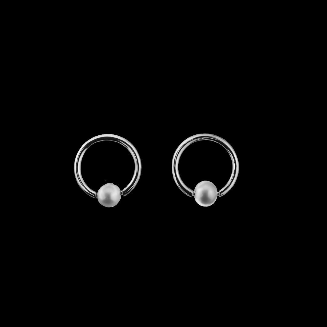 Pearly Stud Earring - Silver