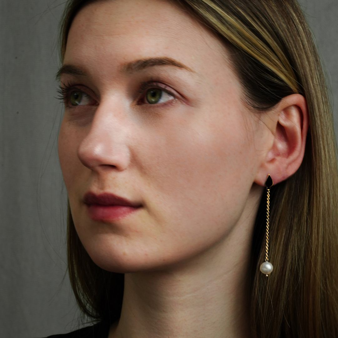Pearly Drop Earring - Gold