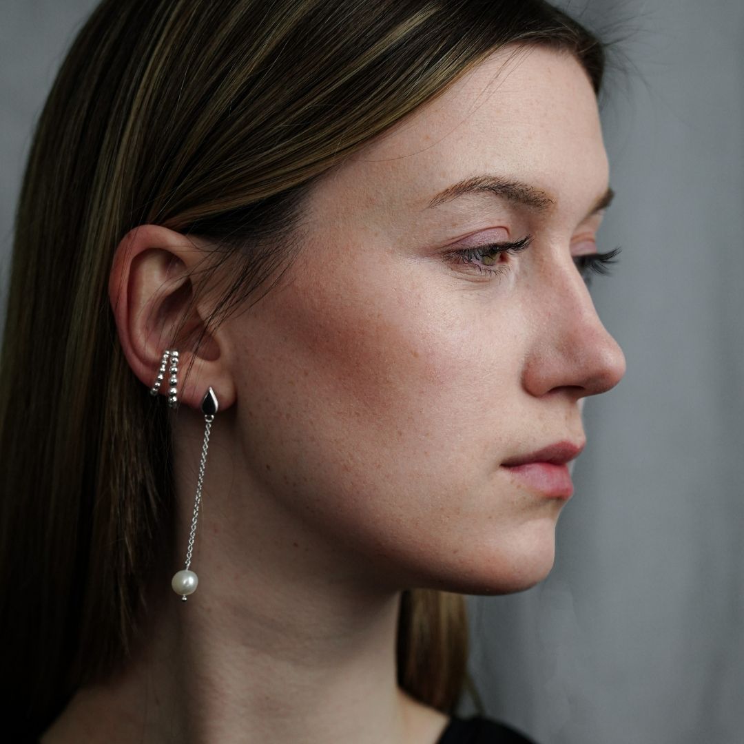 Pearly Drop örhänge - Silver