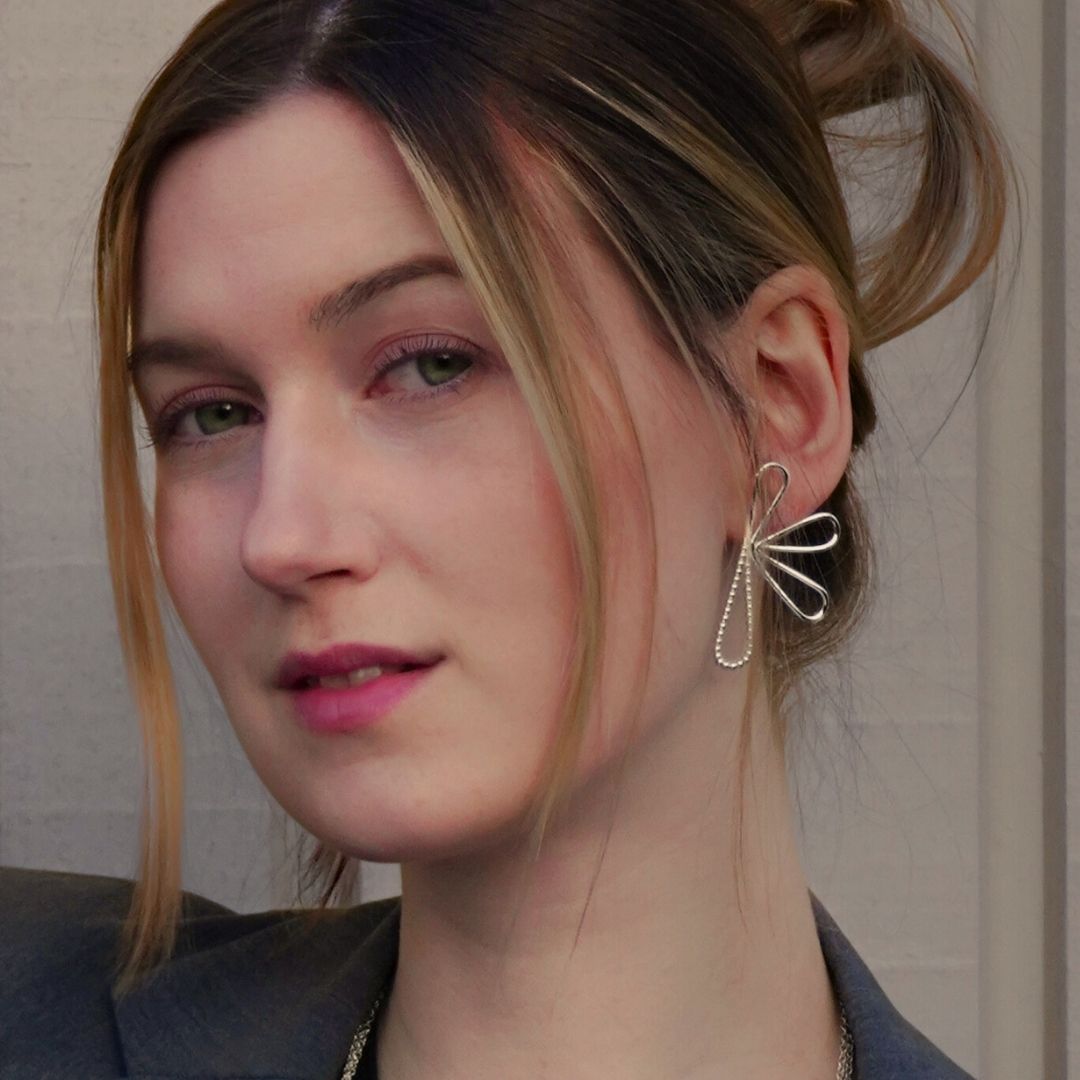 Bloom earring large - Silver