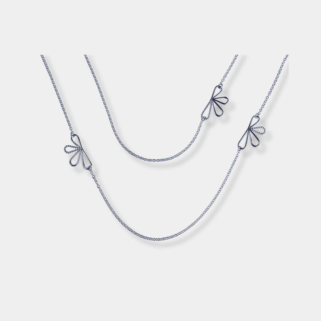 Bloom dubbelhalsband i silver
