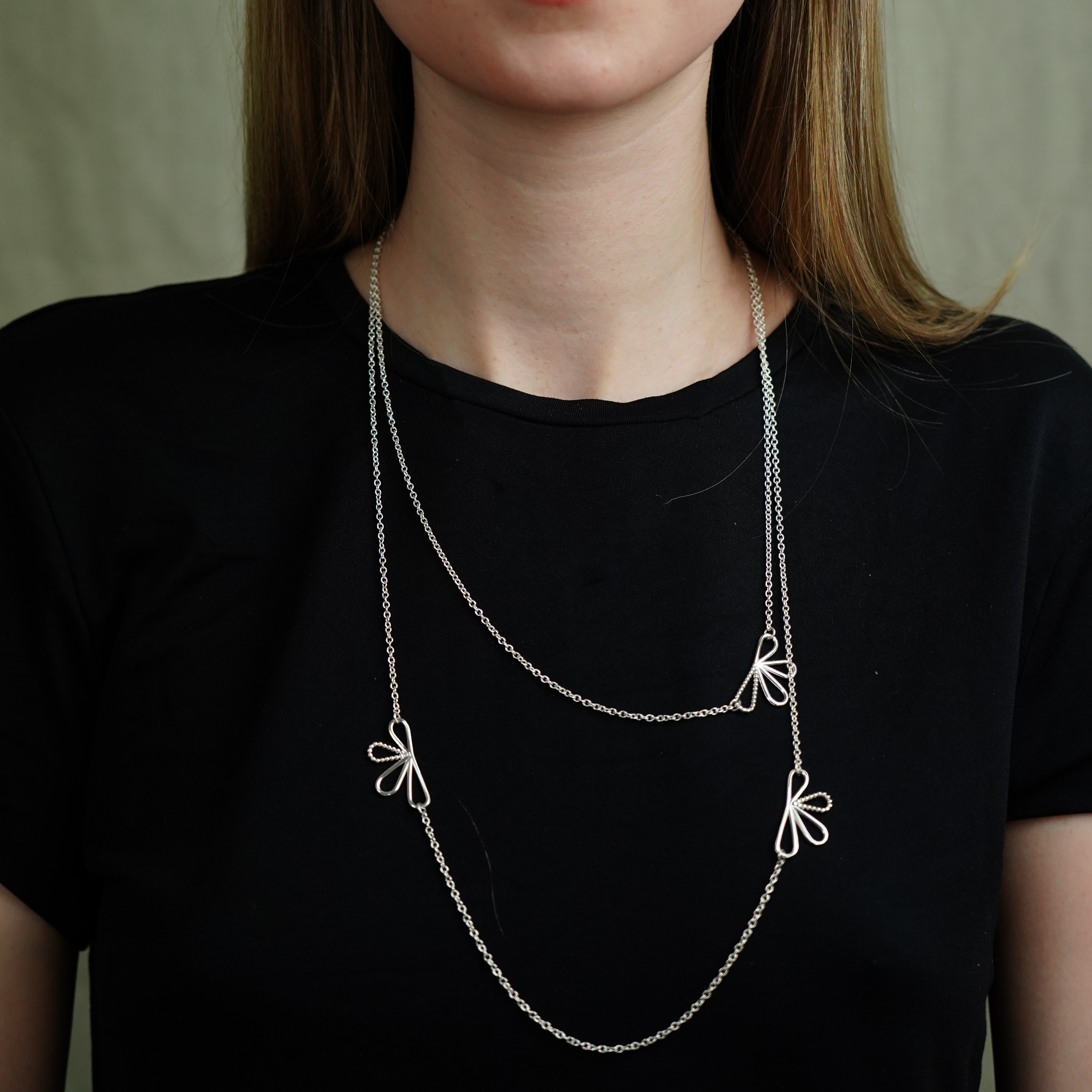 Bloom Double Necklace - Silver