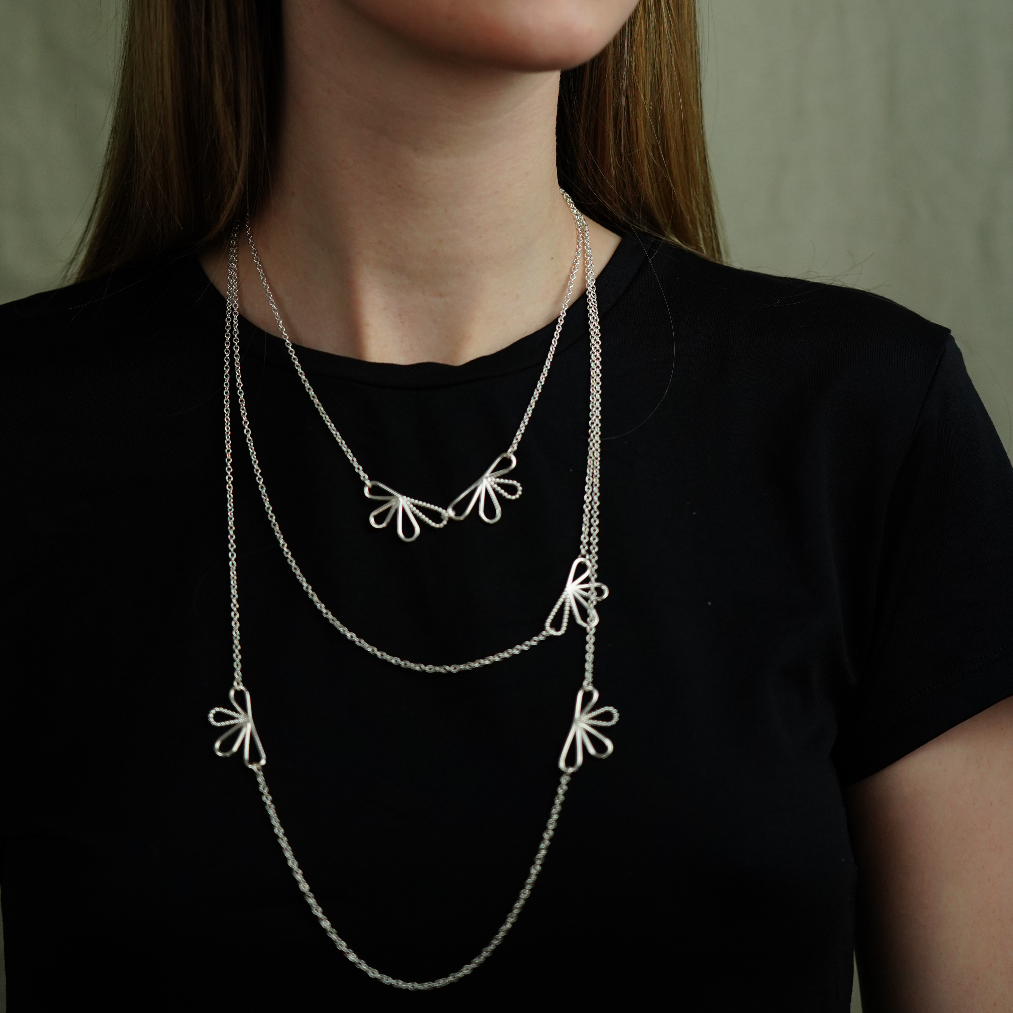Bloom Double Necklace - Silver