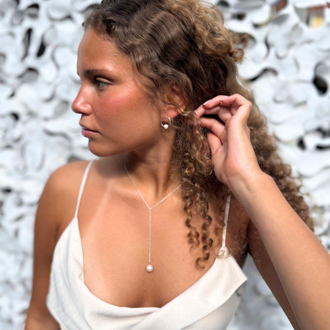 Pärlhalsband i silver
