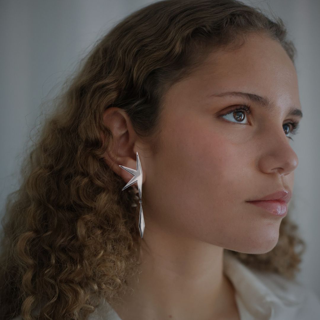 Pearly Stud Earring - Silver