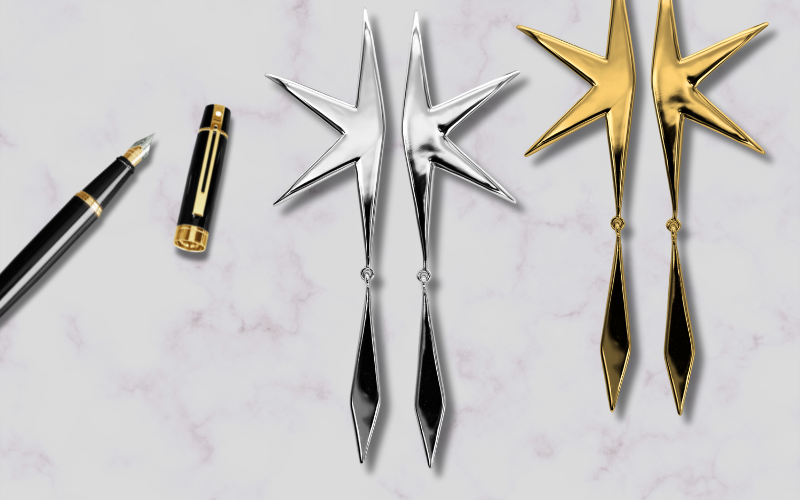 Stella stjärnformade örhängen i svensk design