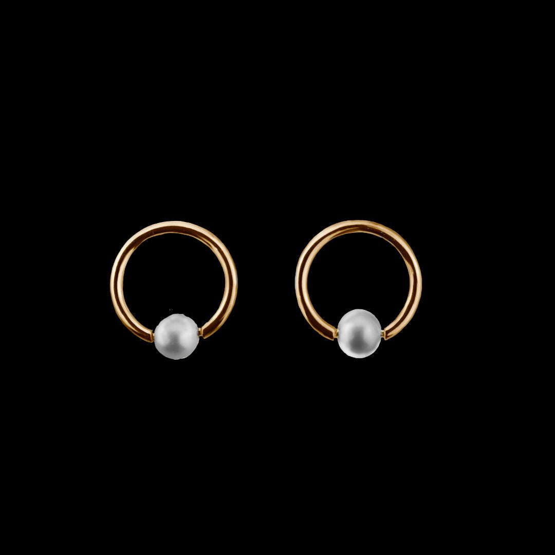 Pearly Stud Earring - Gold