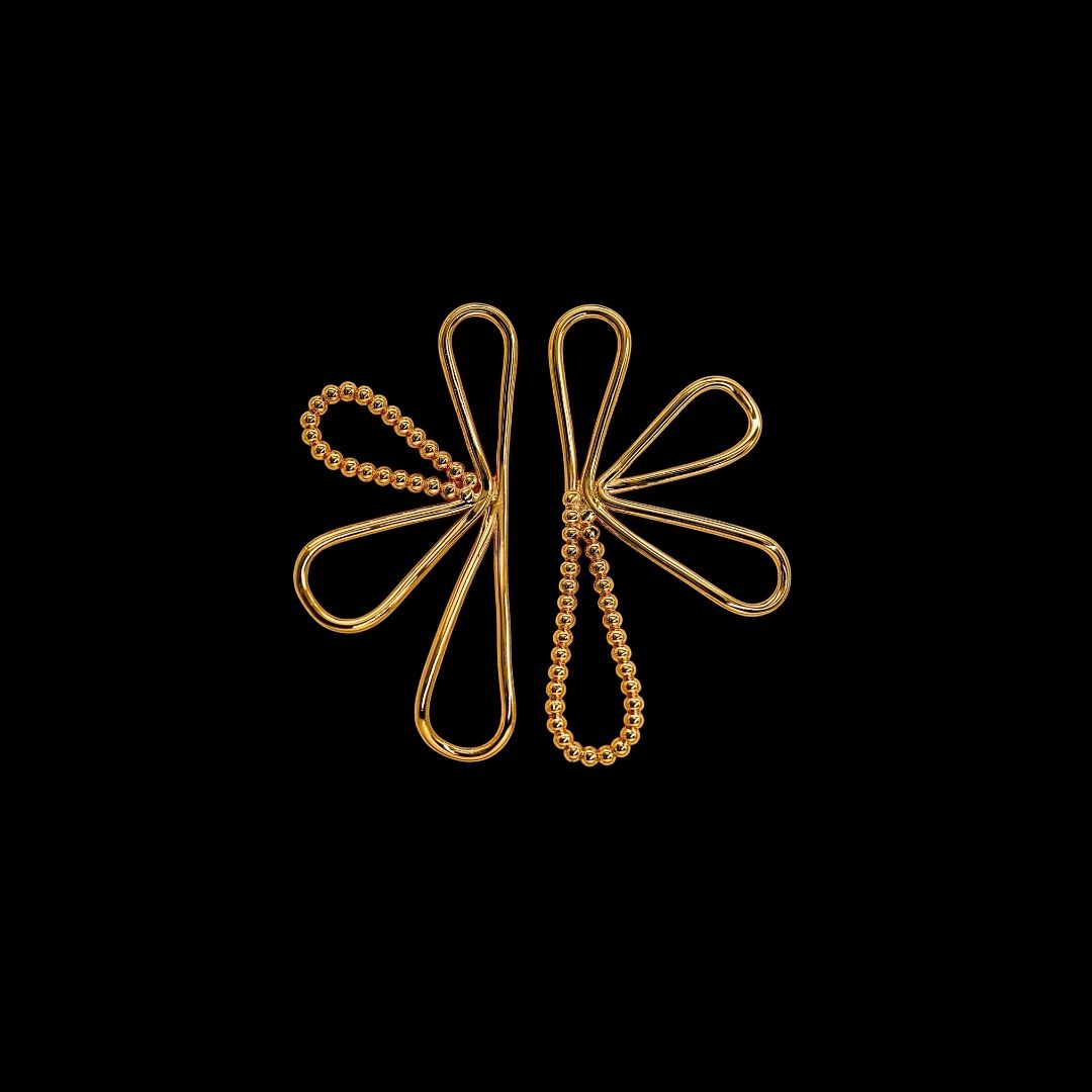 Bloom earring large - Gold