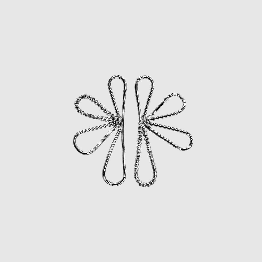 Bloom earring large - Silver
