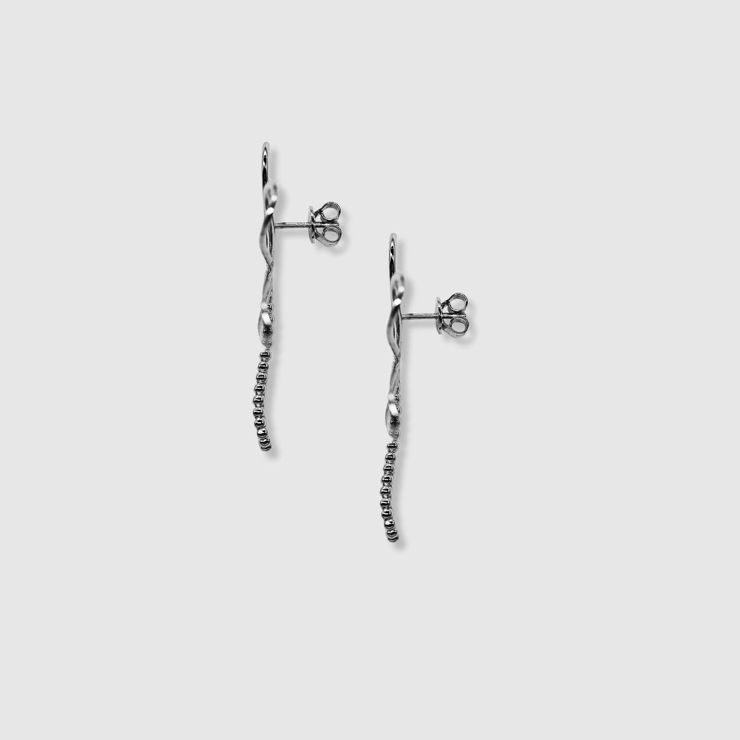 Bloom earring large - Silver