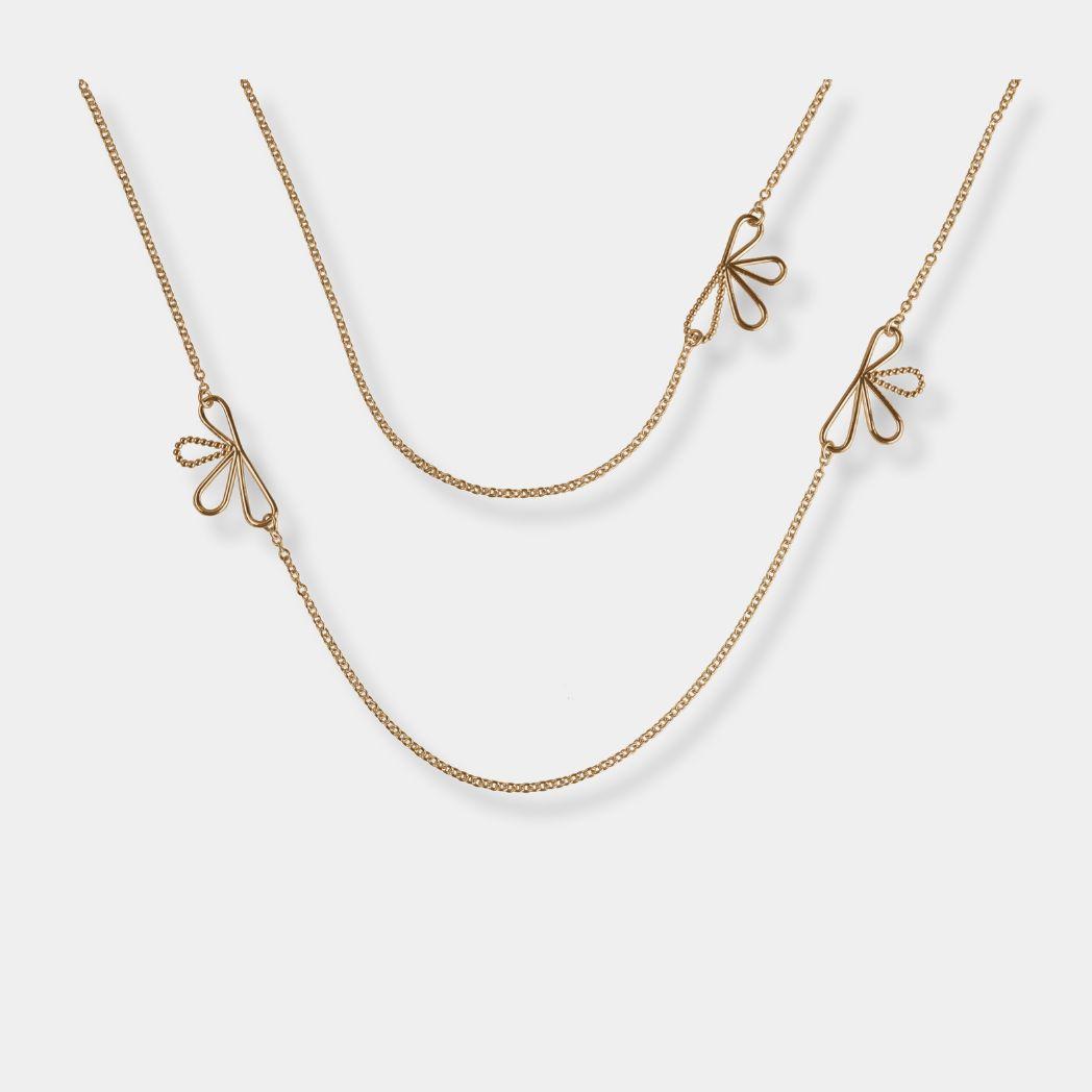 Bloom dubbelhalsband i guld 