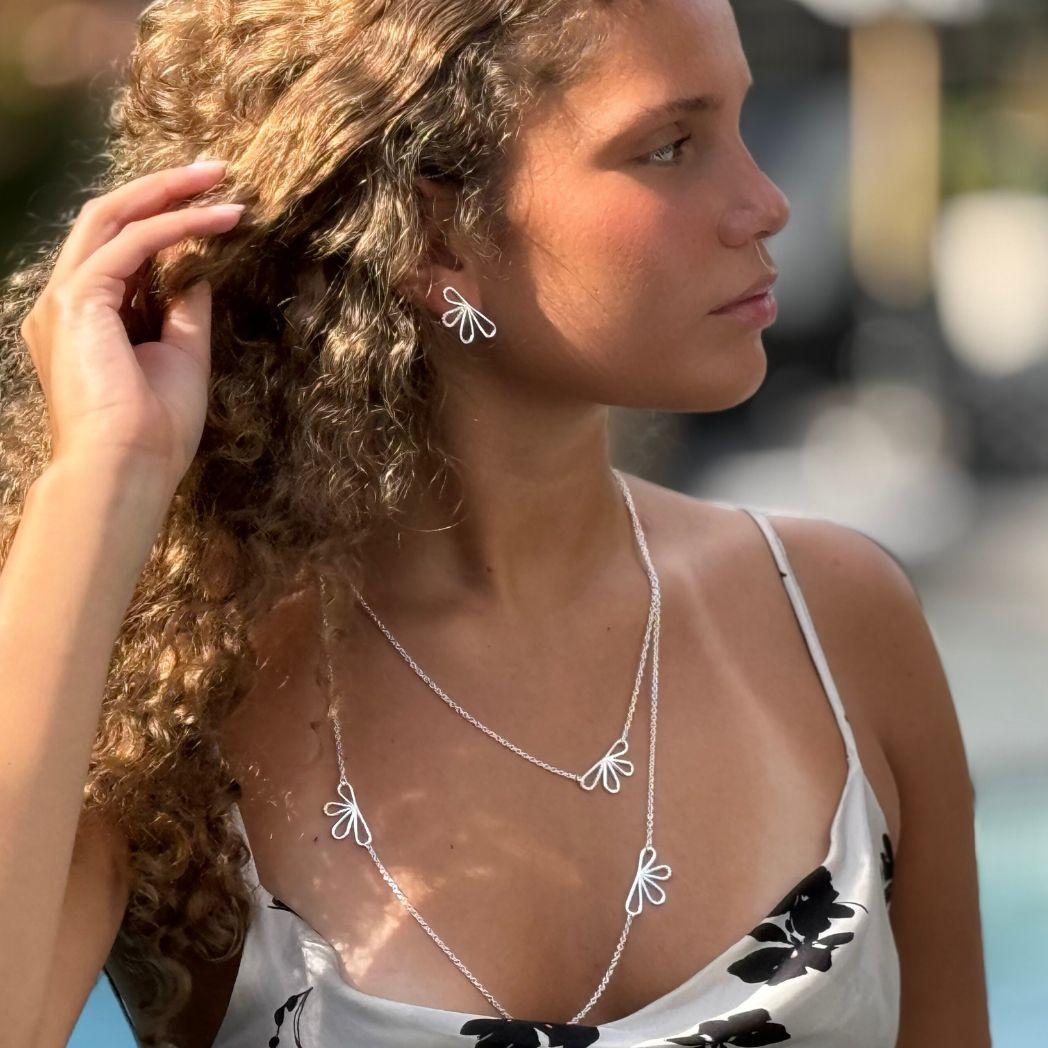 Bloom dubbelhalsband i silver