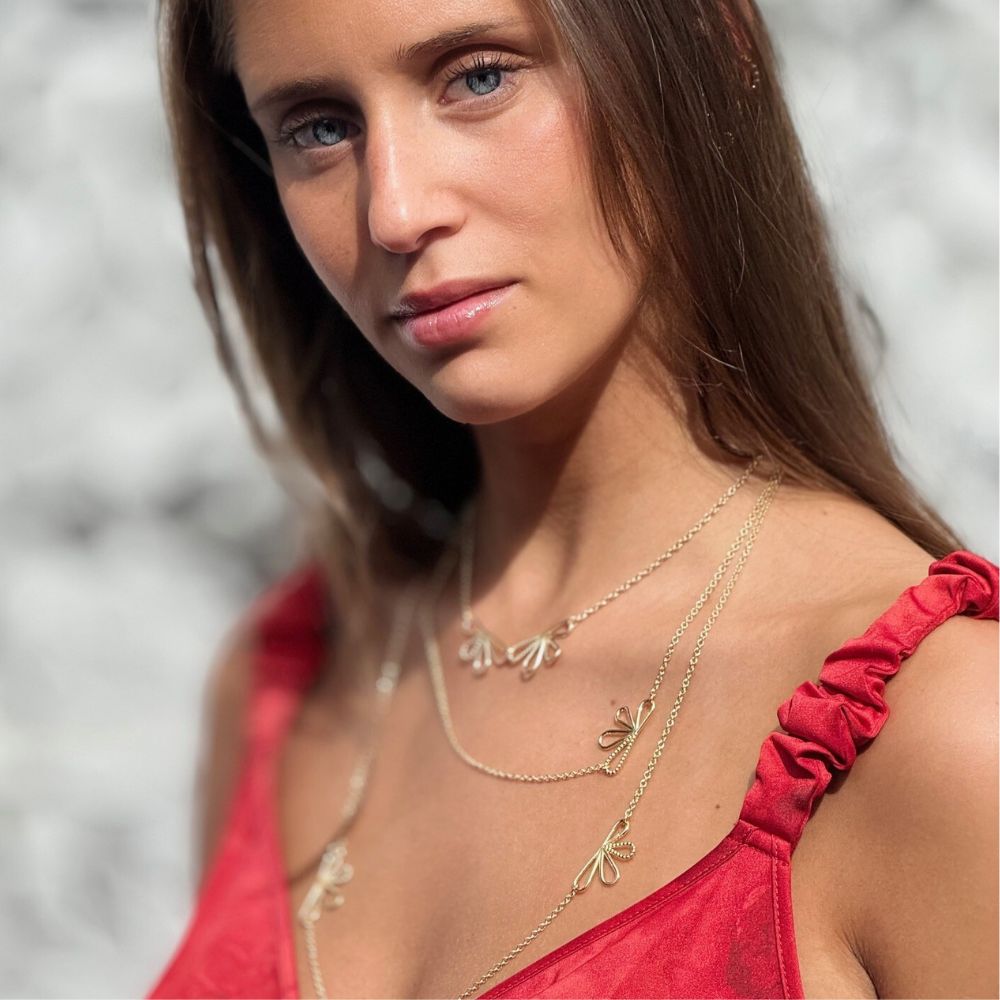 Bloom Dubbelhalsband - Guld