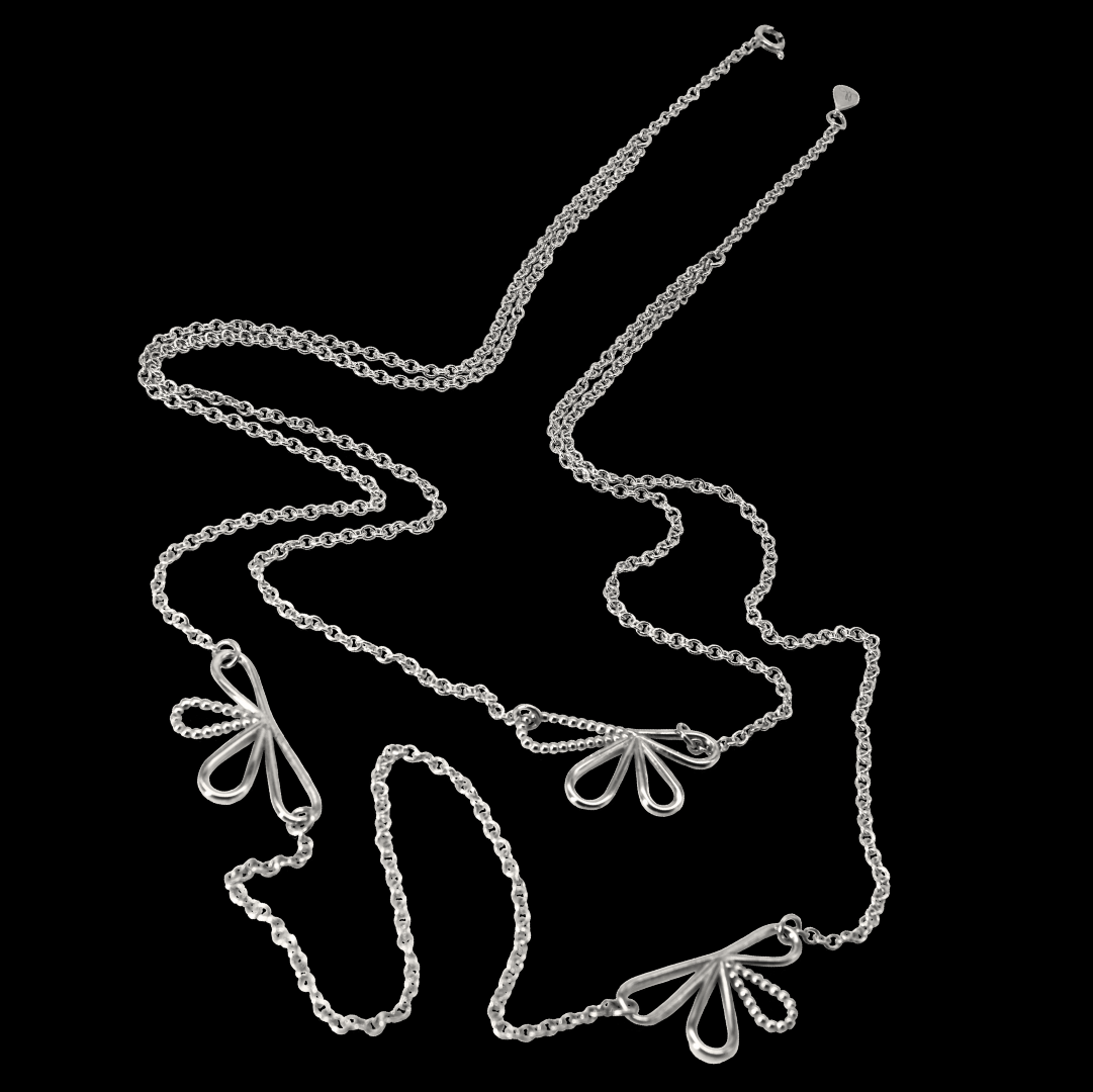 Bloom Dubbelhalsband - Silver