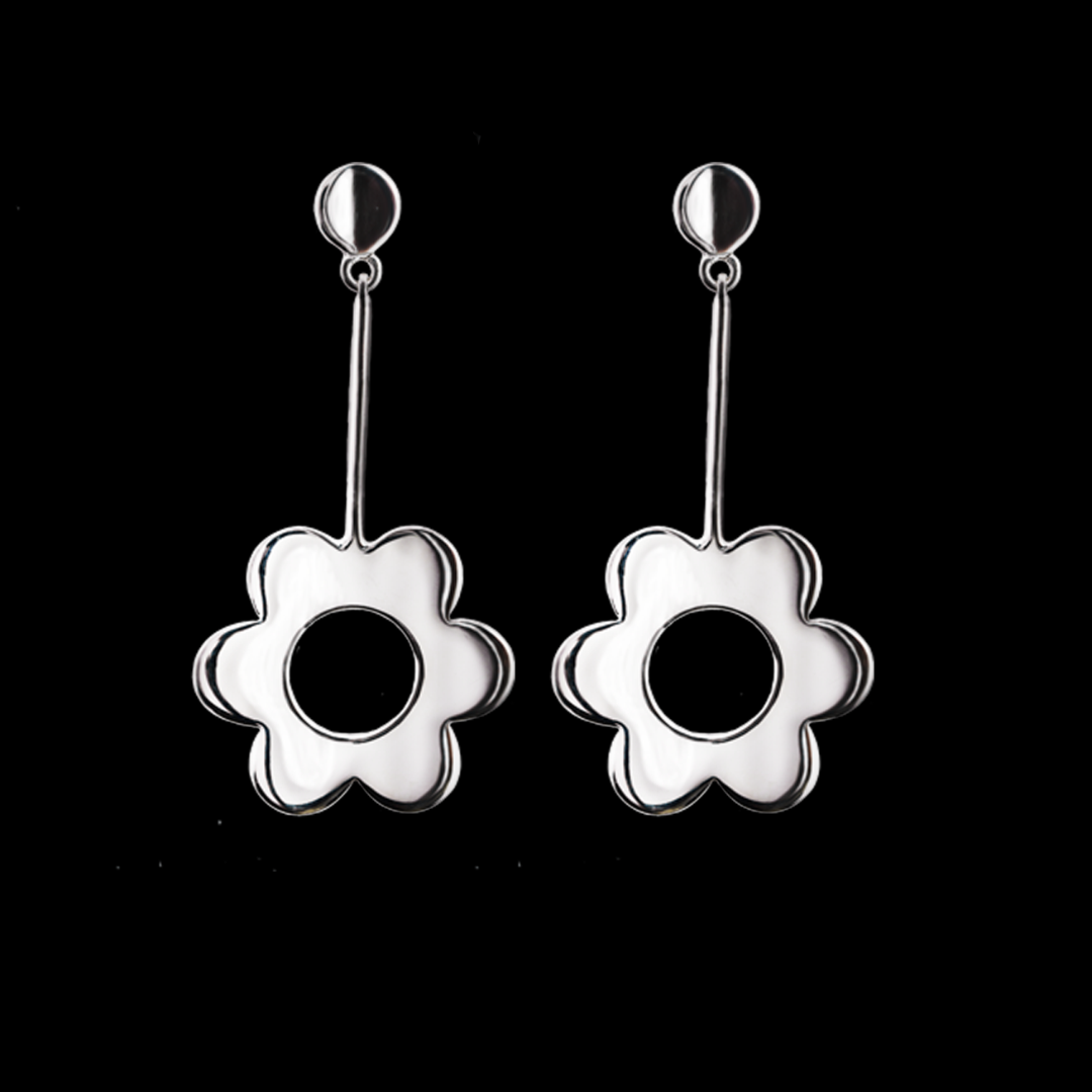 Daisy earring large - silver