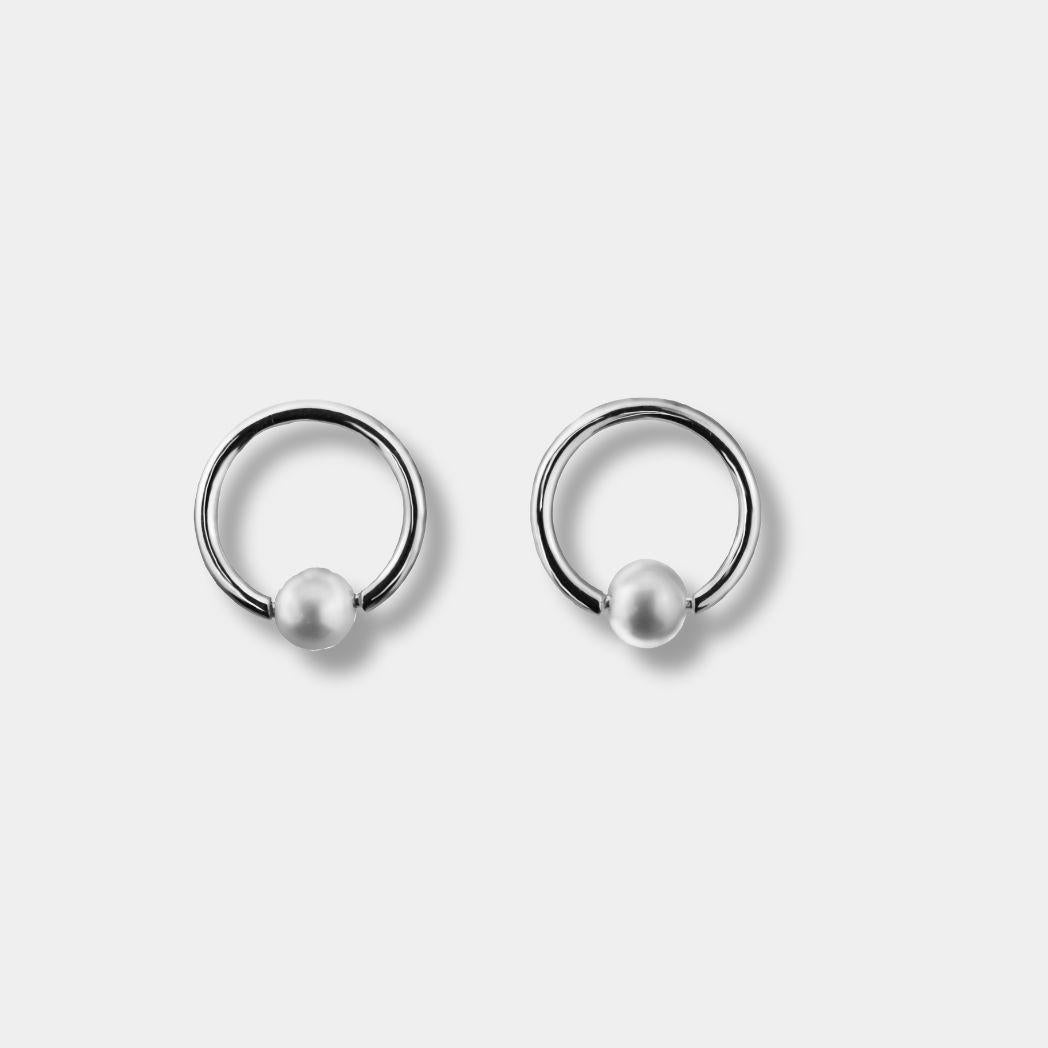 Pearly stud örhänge siilver
