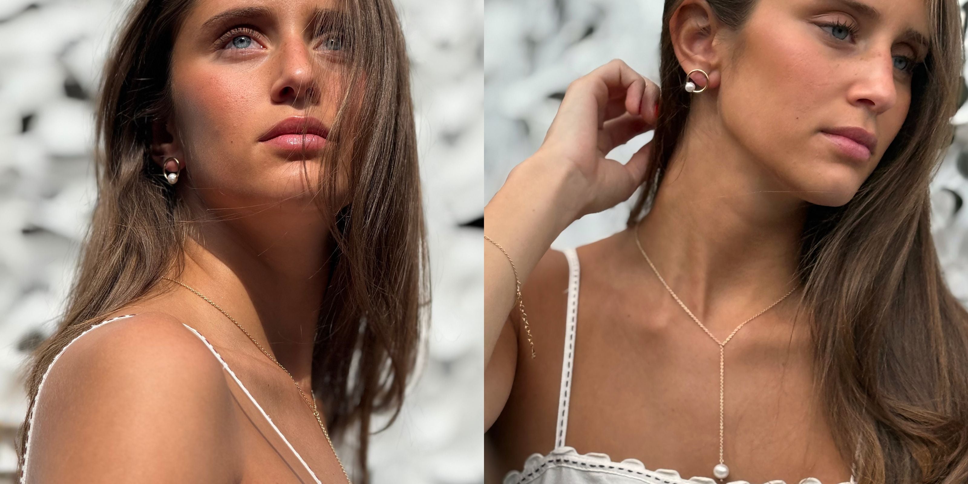 Pearly Collection - örhänge och halsband i guld med pärla 