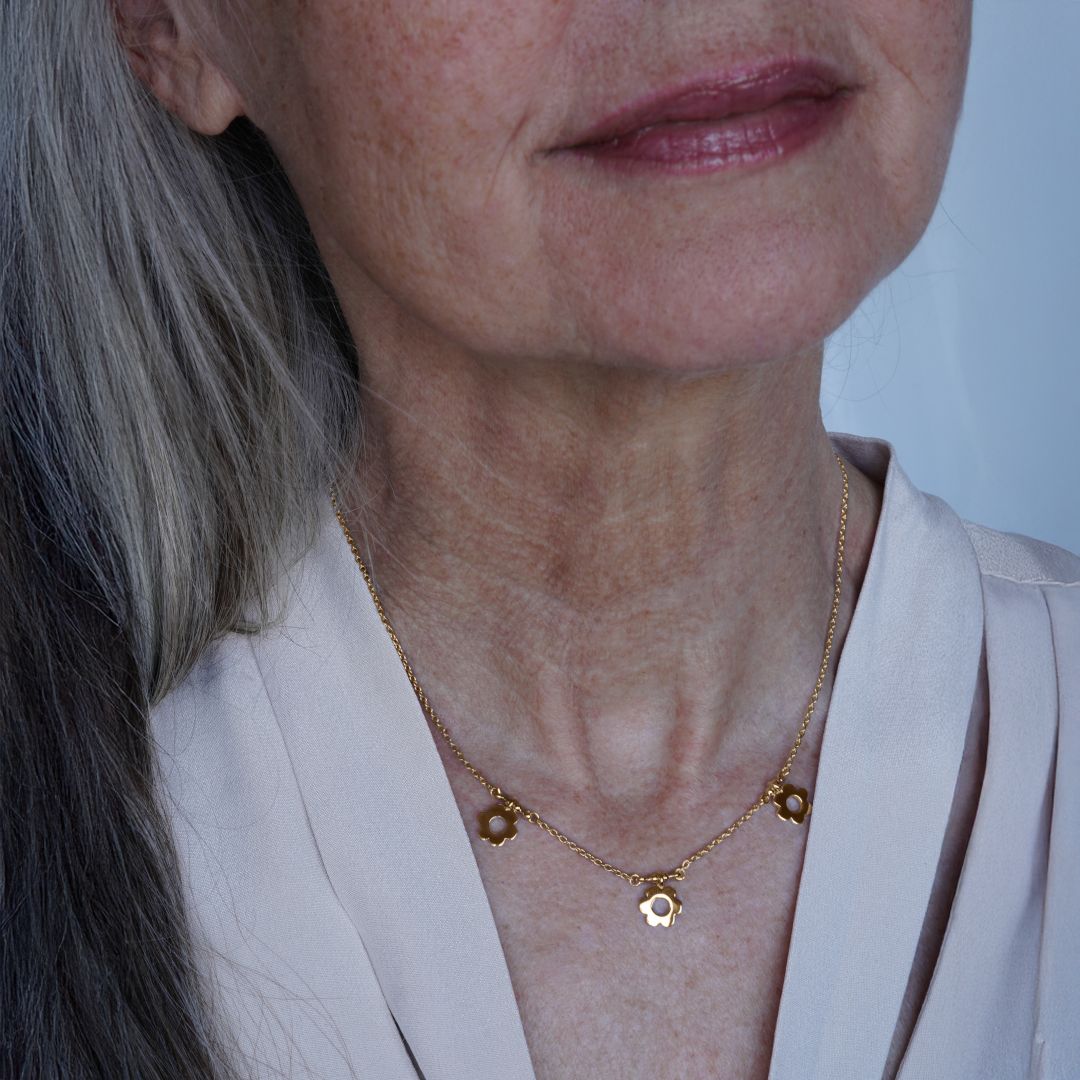 Daisy halsband Flowers - guld (Förgyllt)